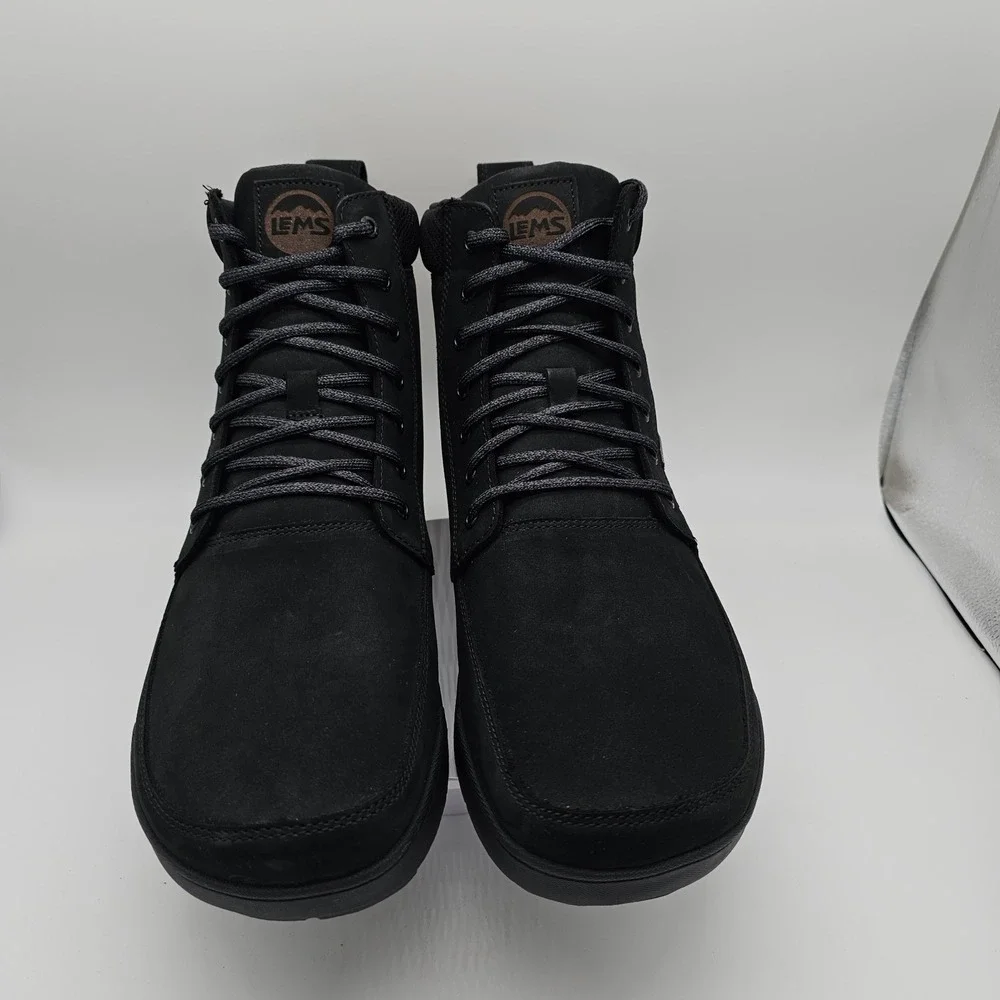 Lems Boulder Summit Boot Waterproof Men's  14 / Women's 15.5  Black (Coal)